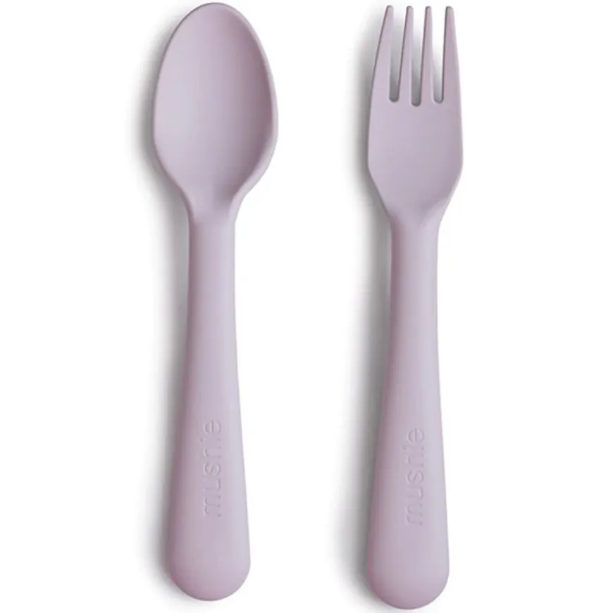 Mushie Vork En Lepel - Soft Lilac