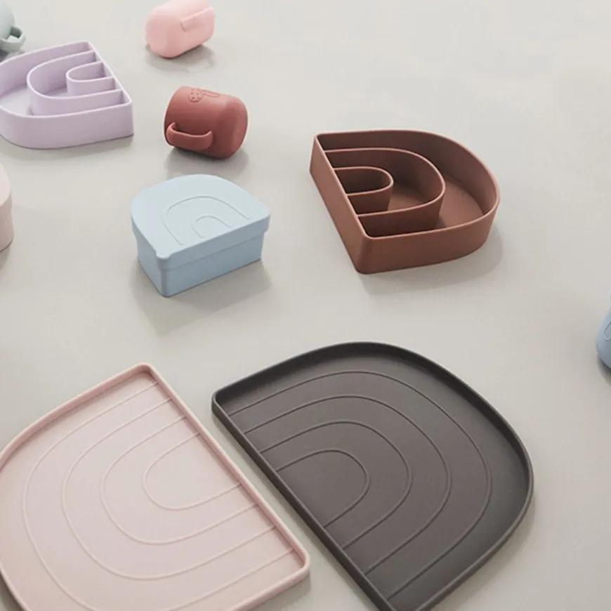 Oyoy Rainbow Bord En Kom Dusty Blue / Clay