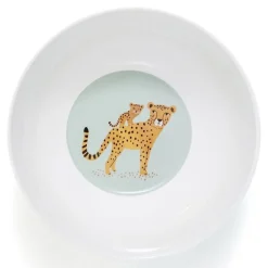 Petit Monkey - Melamine Kom - Luipaard - Aqua Mint