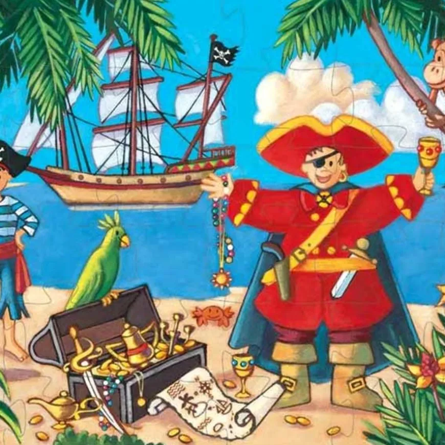 Puzzel De Piraat En Zijn Schat - Djeco - 36 Stukjes - 4 Jaar