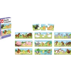 Puzzel - Trionimo Dieren - Associatiespel - Janod +3Jr
