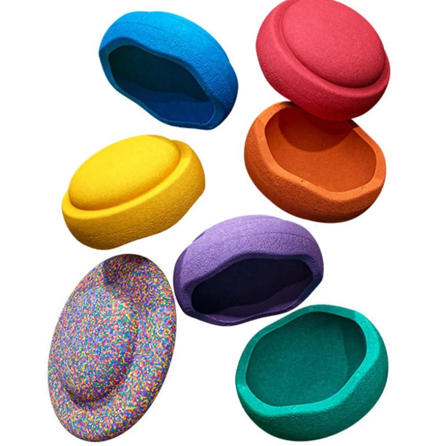 Stapelstein Rainbow Basic Stapelstenen 6 Stuks + Confetti Balanceerbord