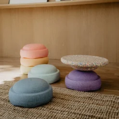Stapelstein Rainbow Pastel Stapelstenen 6 Stuks + Confetti Balanceerbord