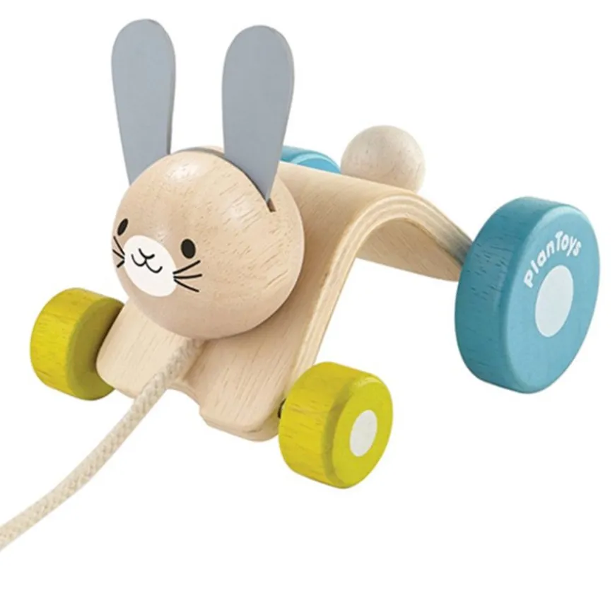 Trekdier Huppelend Konijn - Plan Toys