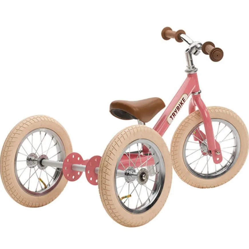 Trybike Steel 2-In-1 Loopfiets Vintage Roze