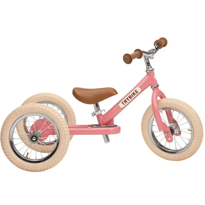 Trybike Steel 2-In-1 Loopfiets Vintage Roze